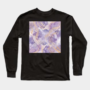 Purple and gold marble Long Sleeve T-Shirt